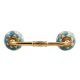 Turquoise and Yellow Ceramic Bridge Handle